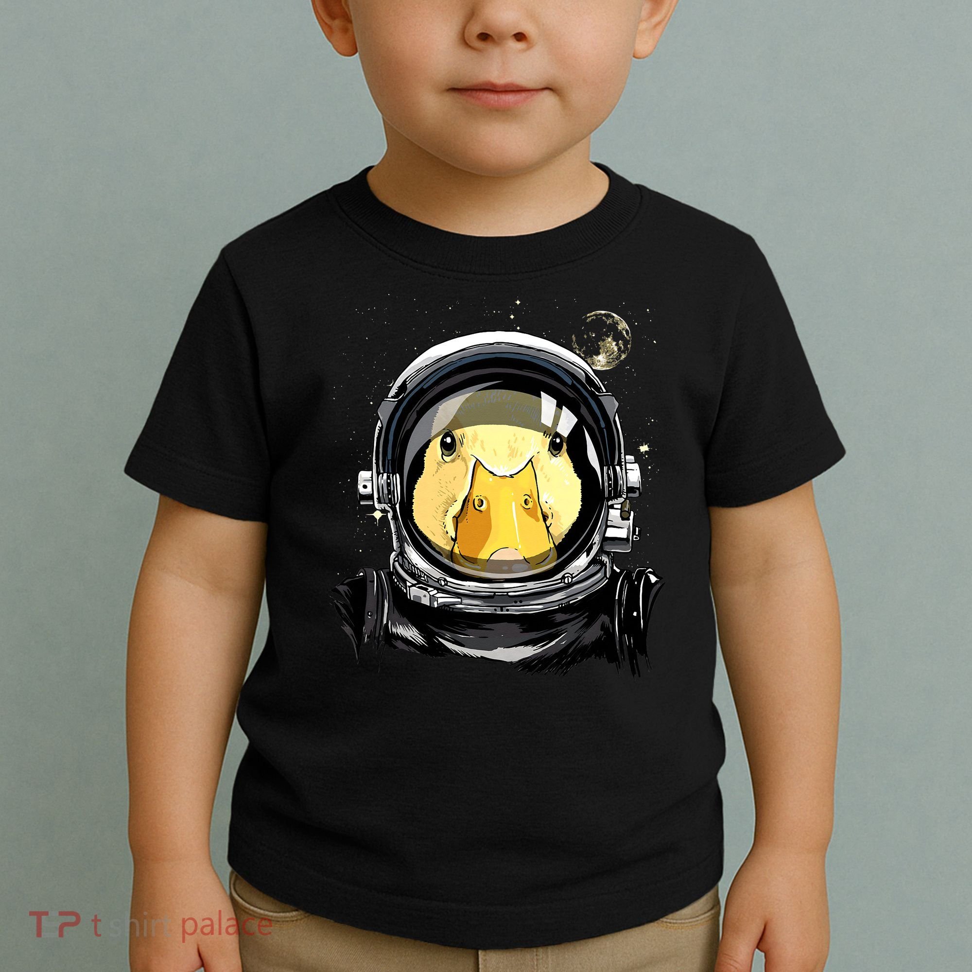 Outer Space Astronaut Duck Face Galaxy Waterfowl Hunting Toddler T-Shirt