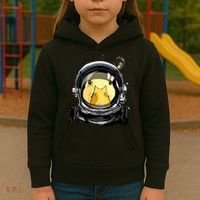 Outer Space Astronaut Duck Face Galaxy Waterfowl Hunting Kids Hoodie thumb 3