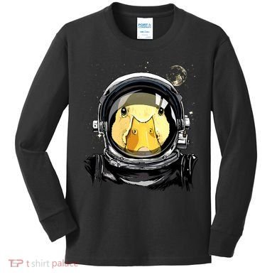 Outer Space Astronaut Duck Face Galaxy Waterfowl Hunting Kids Long Sleeve Shirt