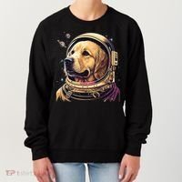 Outer Space Astronaut Golden Retriever Lover Dog Lover Women's Sweatshirt thumb 0