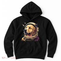 Outer Space Astronaut Golden Retriever Lover Dog Lover Hoodie thumb 0