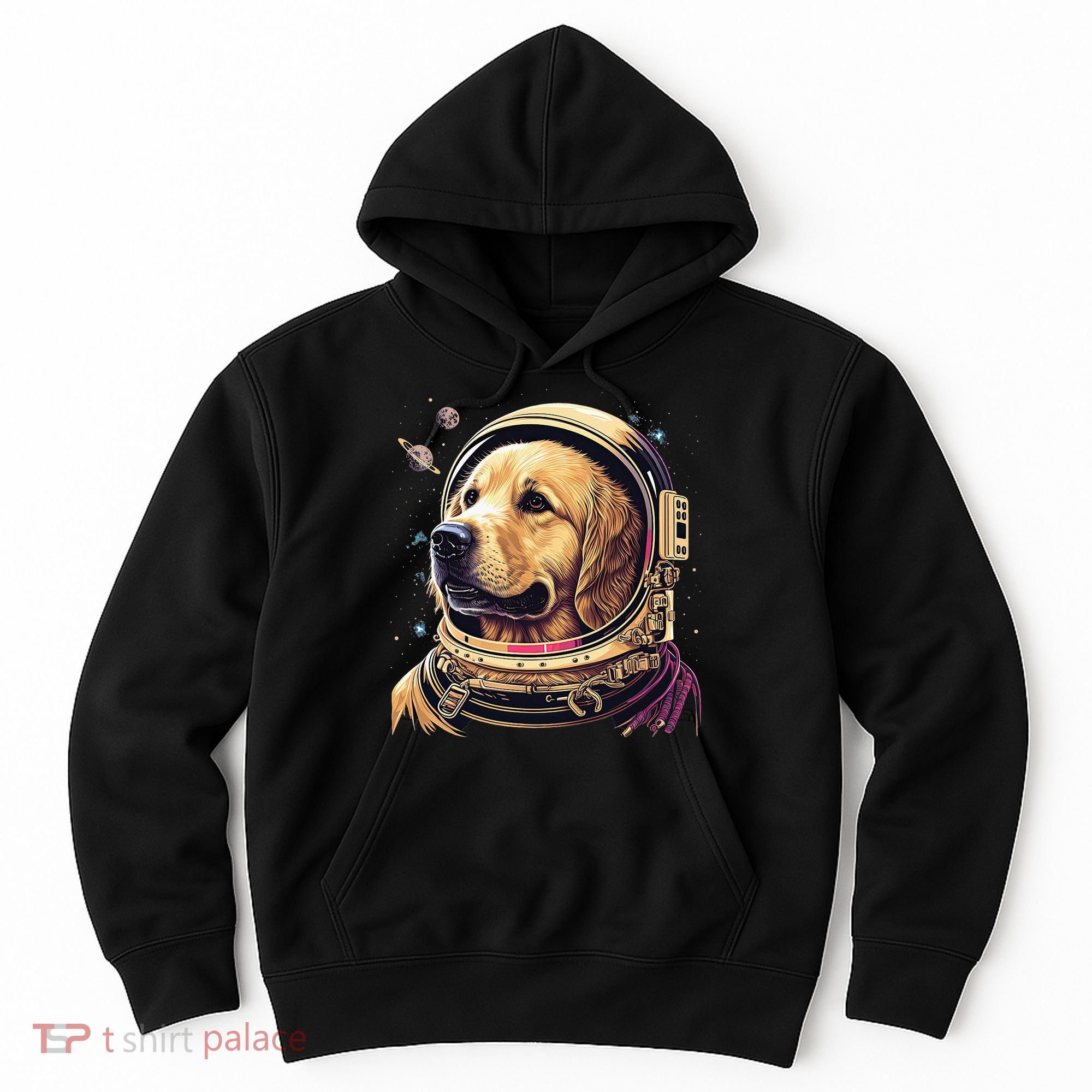 Outer Space Astronaut Golden Retriever Lover Dog Lover Hoodie