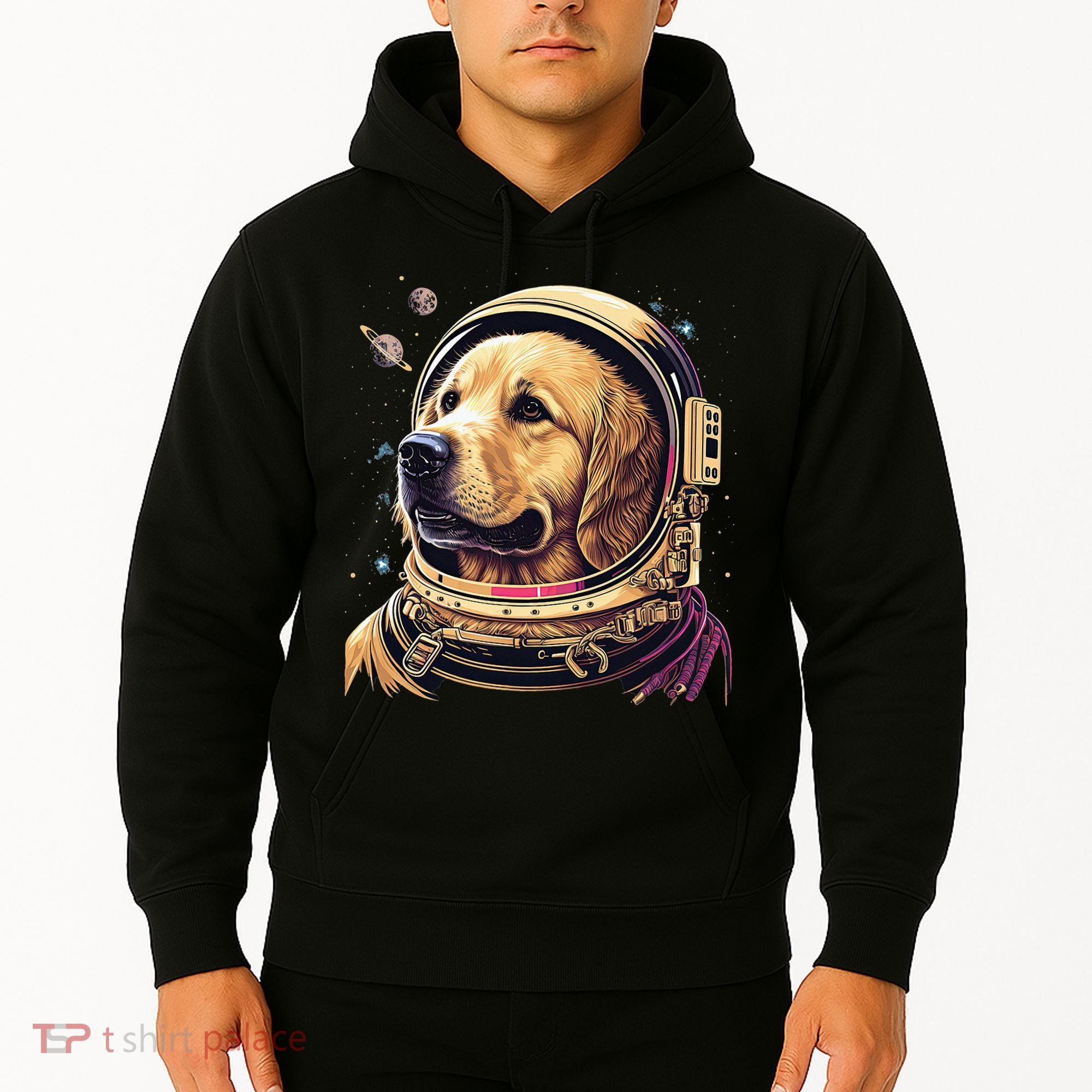 Outer Space Astronaut Golden Retriever Lover Dog Lover Hoodie