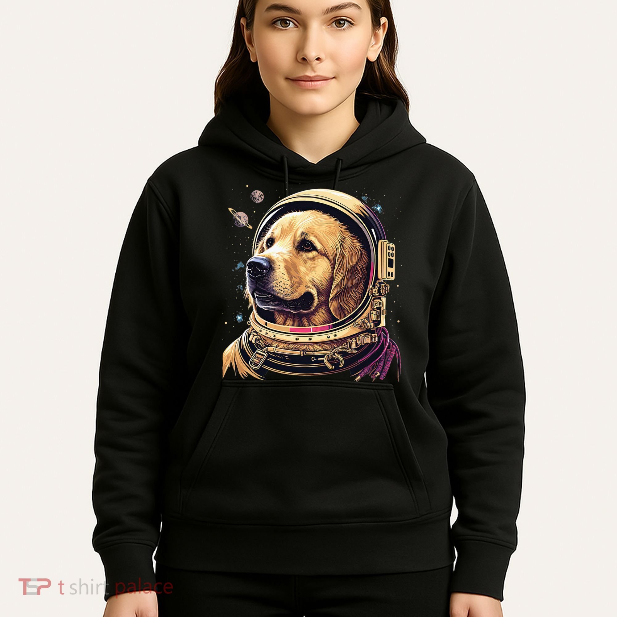 Outer Space Astronaut Golden Retriever Lover Dog Lover Hoodie