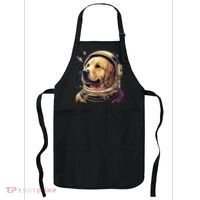 Outer Space Astronaut Golden Retriever Lover Dog Lover Apron thumb 0