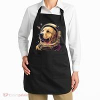 Outer Space Astronaut Golden Retriever Lover Dog Lover Apron thumb 2