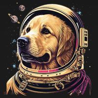 Outer Space Astronaut Golden Retriever Lover Dog Lover Apron thumb 3