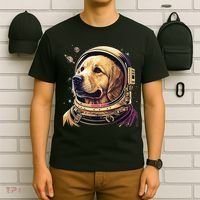 Outer Space Astronaut Golden Retriever Lover Dog Lover T-Shirt thumb 6
