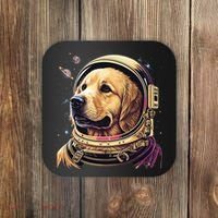 Outer Space Astronaut Golden Retriever Lover Dog Lover Coaster thumb 0