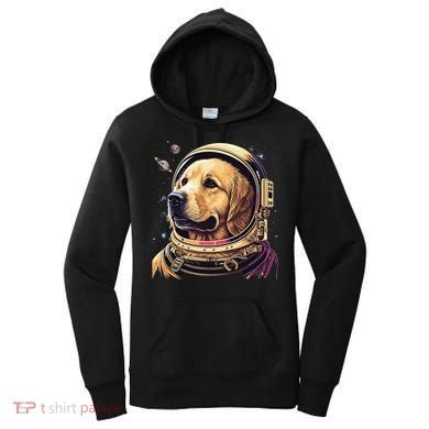 Outer Space Astronaut Golden Retriever Lover Dog Lover Women's Hoodie