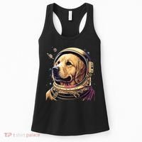 Outer Space Astronaut Golden Retriever Lover Dog Lover Women's Tank Top thumb 0
