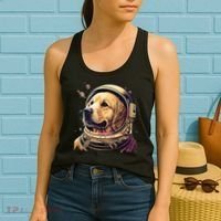Outer Space Astronaut Golden Retriever Lover Dog Lover Women's Tank Top thumb 2