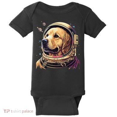 Outer Space Astronaut Golden Retriever Lover Dog Lover Baby Bodysuit