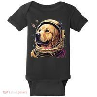 Outer Space Astronaut Golden Retriever Lover Dog Lover Baby Bodysuit thumb 0