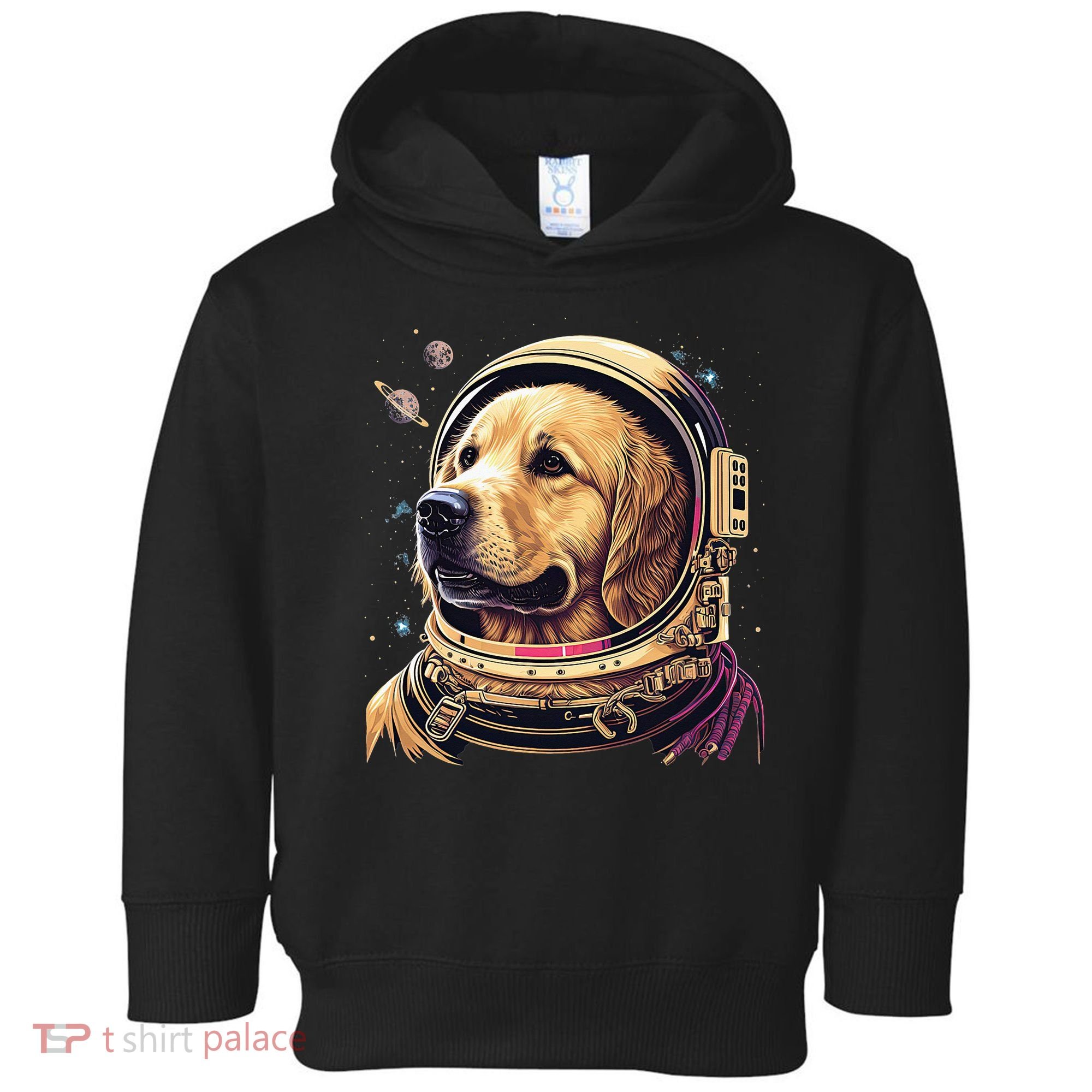 Outer Space Astronaut Golden Retriever Lover Dog Lover Toddler Hoodie