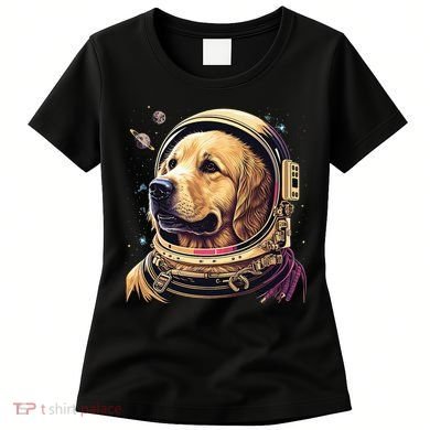 Outer Space Astronaut Golden Retriever Lover Dog Lover Women's T-Shirt