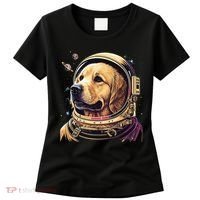Outer Space Astronaut Golden Retriever Lover Dog Lover Women's T-Shirt thumb 0