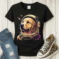 Outer Space Astronaut Golden Retriever Lover Dog Lover Women's T-Shirt thumb 3