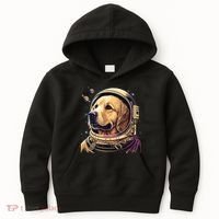Outer Space Astronaut Golden Retriever Lover Dog Lover Kids Hoodie thumb 0