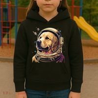 Outer Space Astronaut Golden Retriever Lover Dog Lover Kids Hoodie thumb 3