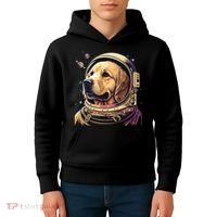 Outer Space Astronaut Golden Retriever Lover Dog Lover Kids Hoodie thumb 4