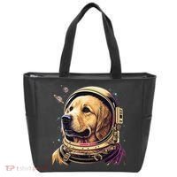 Outer Space Astronaut Golden Retriever Lover Dog Lover Tote Bag thumb 0