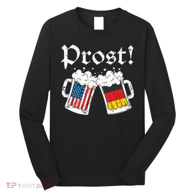 Oktoberfest Shirts American German Flag Beer Prost Long Sleeve Shirt