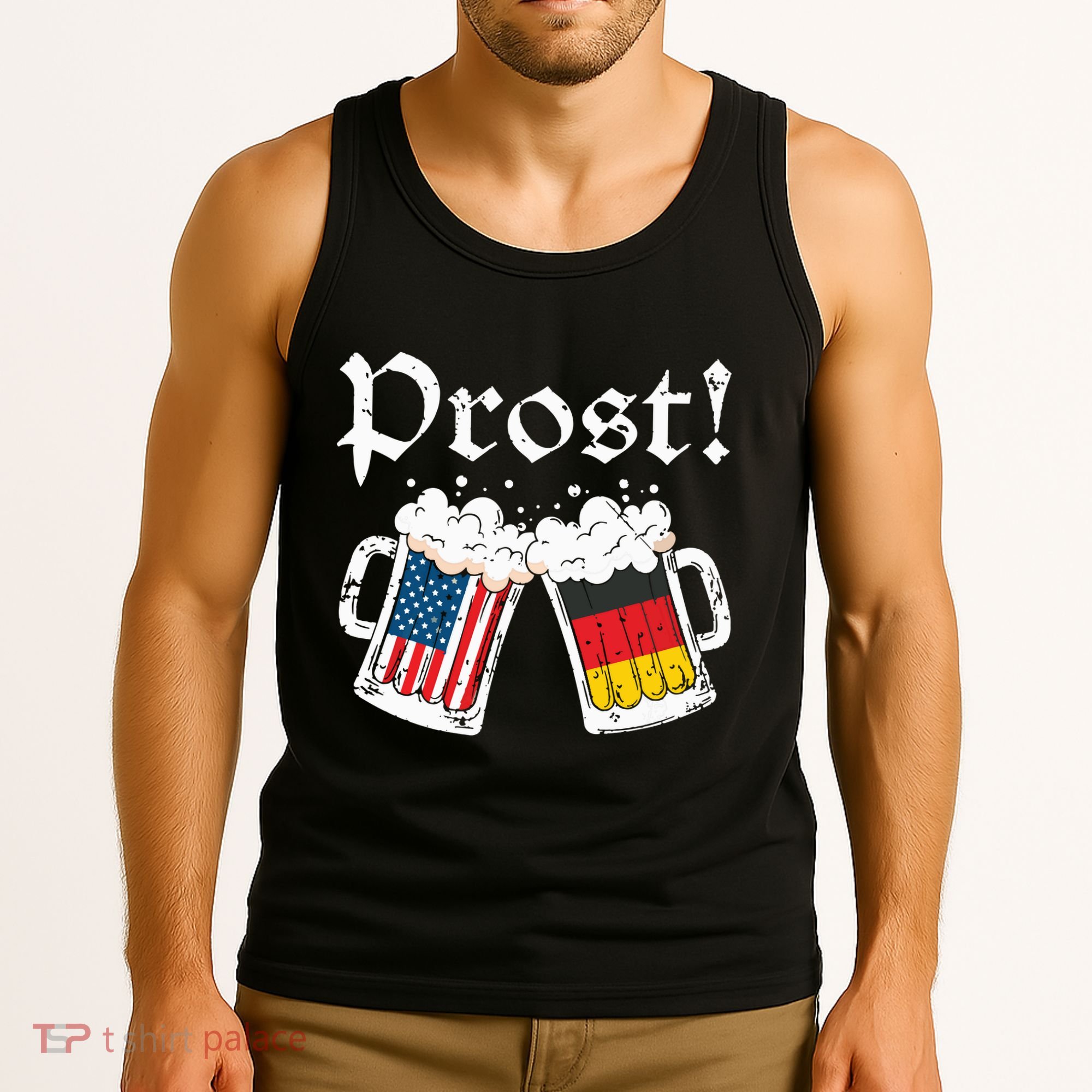 Oktoberfest Shirts American German Flag Beer Prost Tank Top
