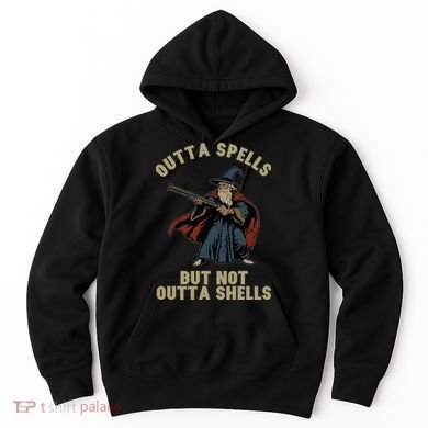 Outta Spells But Not Outta Shells Wizard Fantasy Meme Hoodie