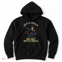 Outta Spells But Not Outta Shells Wizard Fantasy Meme Hoodie thumb 0