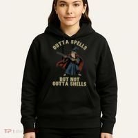 Outta Spells But Not Outta Shells Wizard Fantasy Meme Hoodie thumb 5