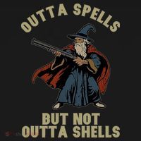 Outta Spells But Not Outta Shells Wizard Fantasy Meme Long Sleeve Shirt thumb 2