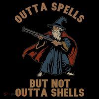 Outta Spells But Not Outta Shells Wizard Fantasy Meme Coffee Mug thumb 5