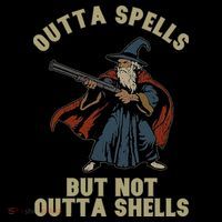 Outta Spells But Not Outta Shells Wizard Fantasy Meme Tank Top thumb 6