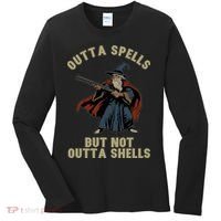 Outta Spells But Not Outta Shells Wizard Fantasy Meme Women's Long Sleeve Shirt thumb 0