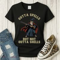 Outta Spells But Not Outta Shells Wizard Fantasy Meme Women's T-Shirt thumb 3