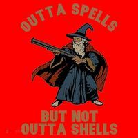 Outta Spells But Not Outta Shells Wizard Fantasy Meme Santa Hat thumb 1