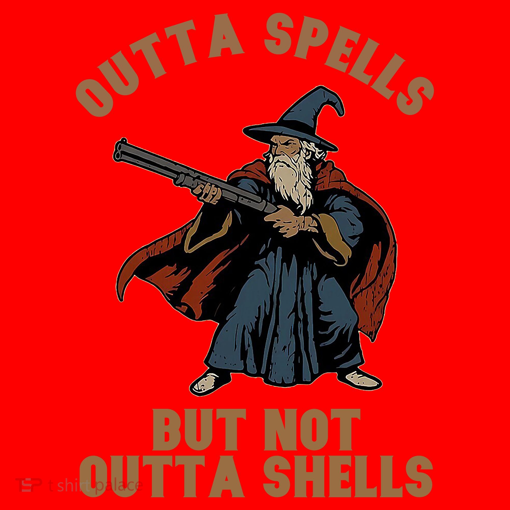 Outta Spells But Not Outta Shells Wizard Fantasy Meme Santa Hat