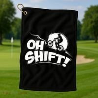 Oh Shift! Bicycle For Bike Riders & Cyclists Golf Towel thumb 1