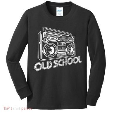 Old School Boombox 80s Rap Kids Long Sleeve Shirt