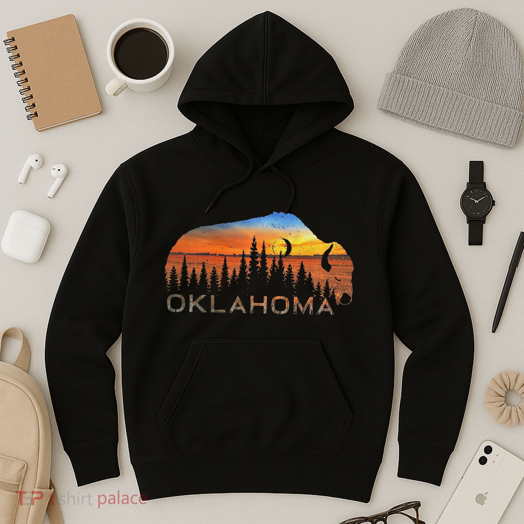 Oklahoma Sunset Buffalo Hoodie