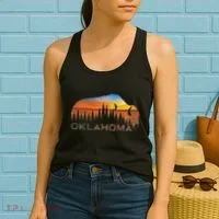 Oklahoma Sunset Buffalo Women's Tank Top thumb 2
