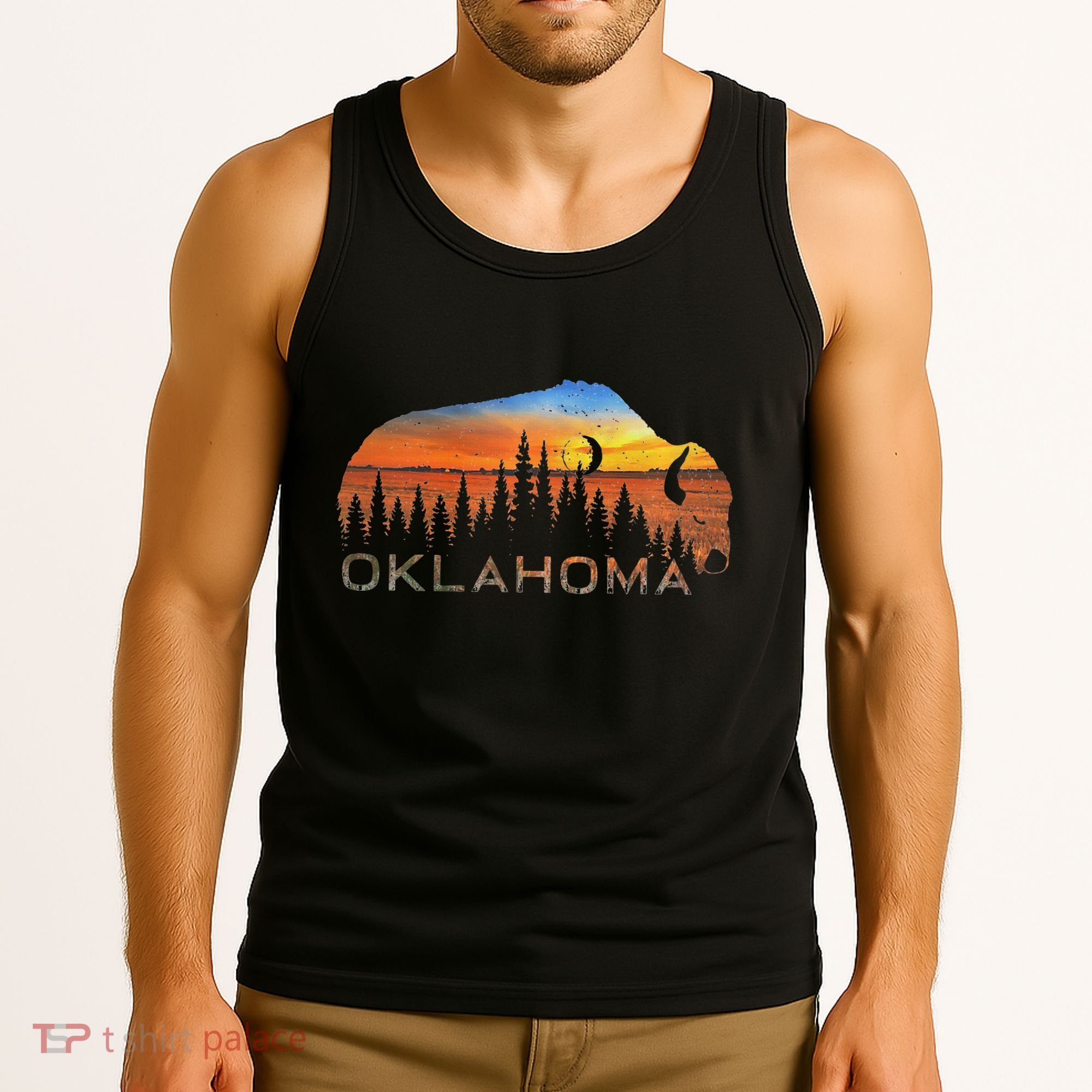 Oklahoma Sunset Buffalo Tank Top