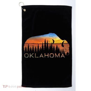 Oklahoma Sunset Buffalo Golf Towel