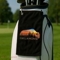 Oklahoma Sunset Buffalo Golf Towel thumb 2