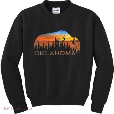 Oklahoma Sunset Buffalo Kids Sweatshirt