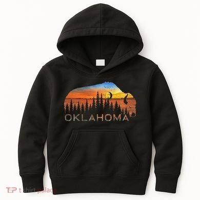 Oklahoma Sunset Buffalo Kids Hoodie