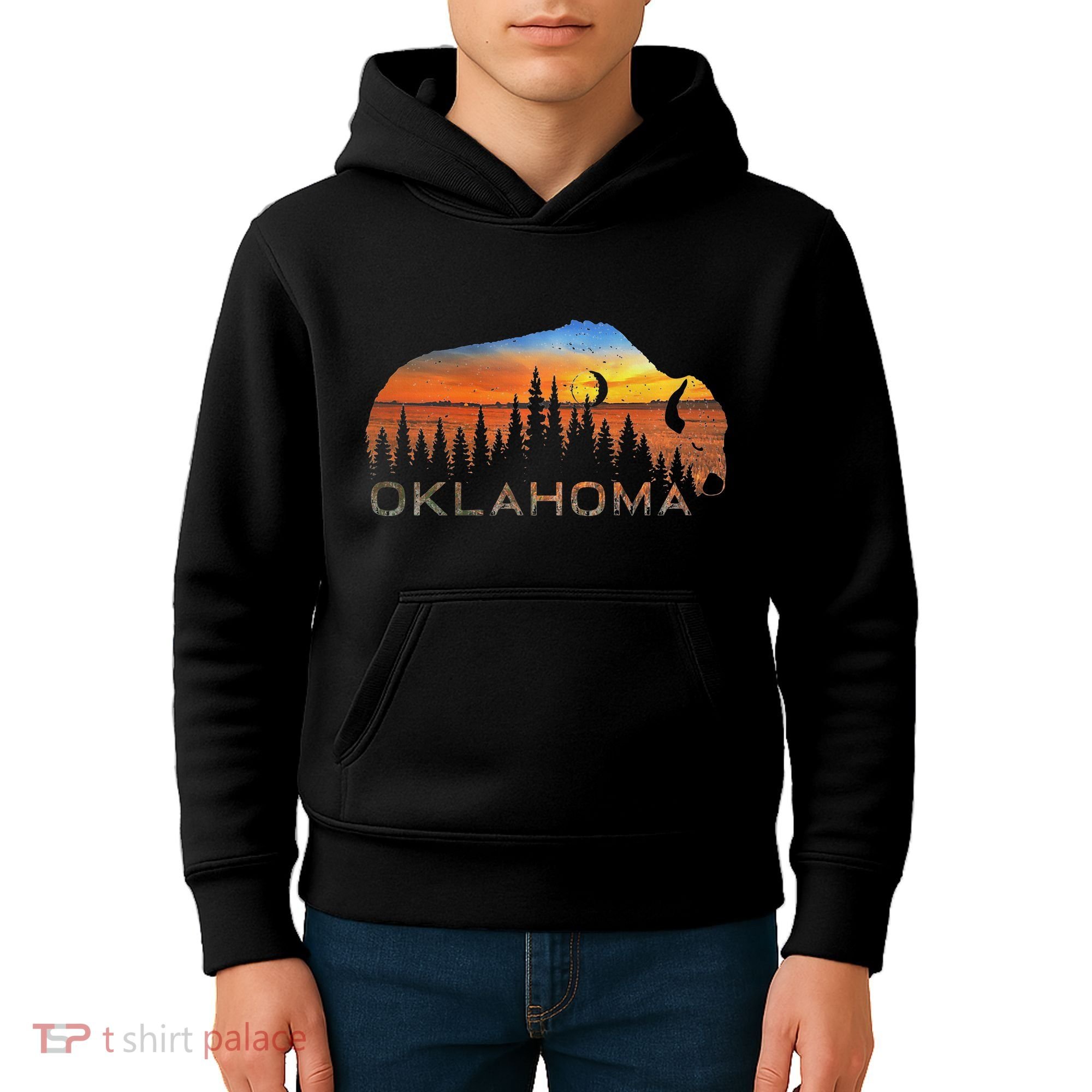 Oklahoma Sunset Buffalo Kids Hoodie