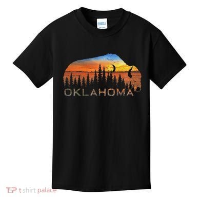 Oklahoma Sunset Buffalo Kids T-Shirt