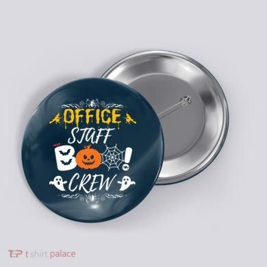 Office Staff Boo Crew Funny Halloween Matching Costume Button